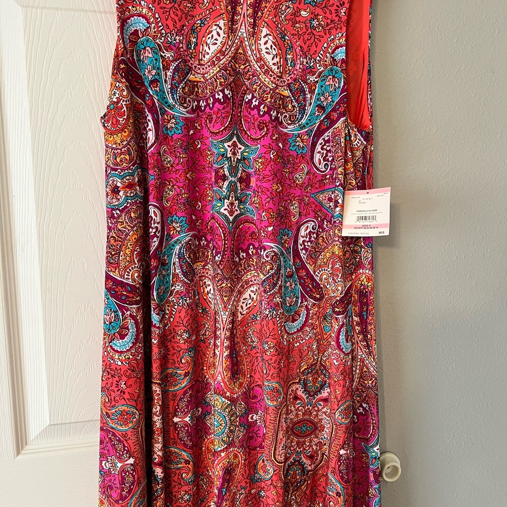 Paisley Print Sleeveless Dress - Multicolor